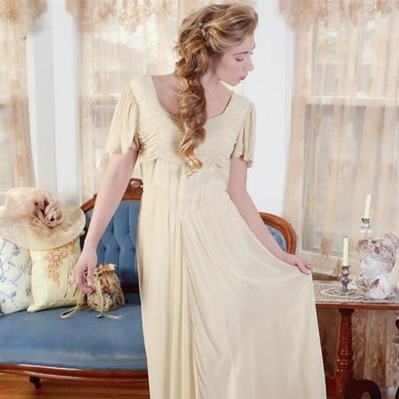 April Cornell Dresses Antique Elegance 93s Style Empire Waist Tea Dress Poshmark